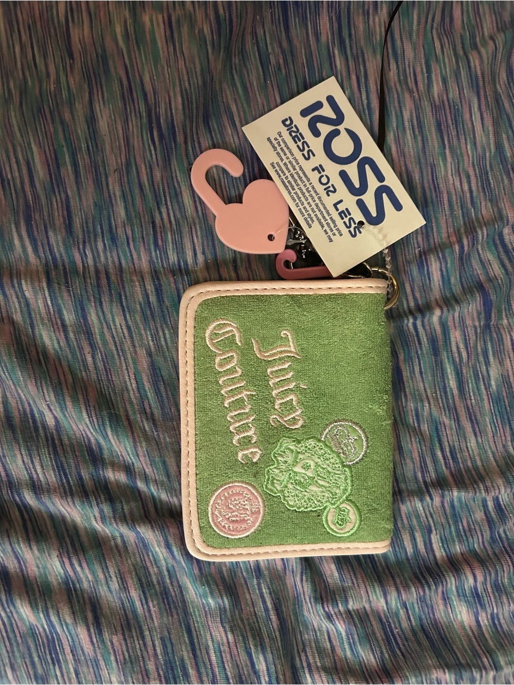 Juicy Couture Cream Cardholder Wallet with Script Interior